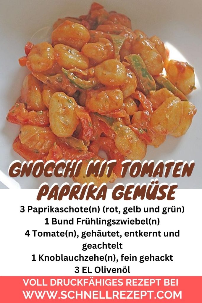 , Gnocchi mit Tomaten &#8211; Paprika &#8211; Gemüse