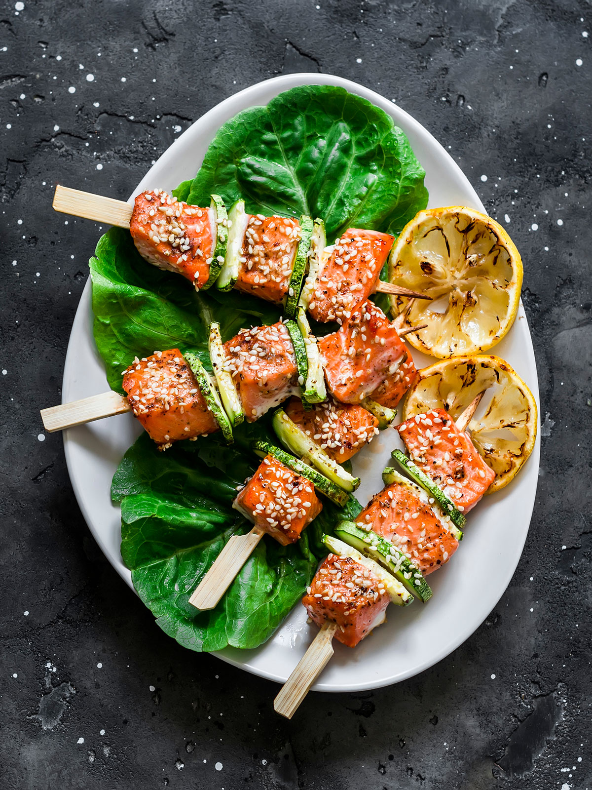 , Salmon Skewers with Zucchini