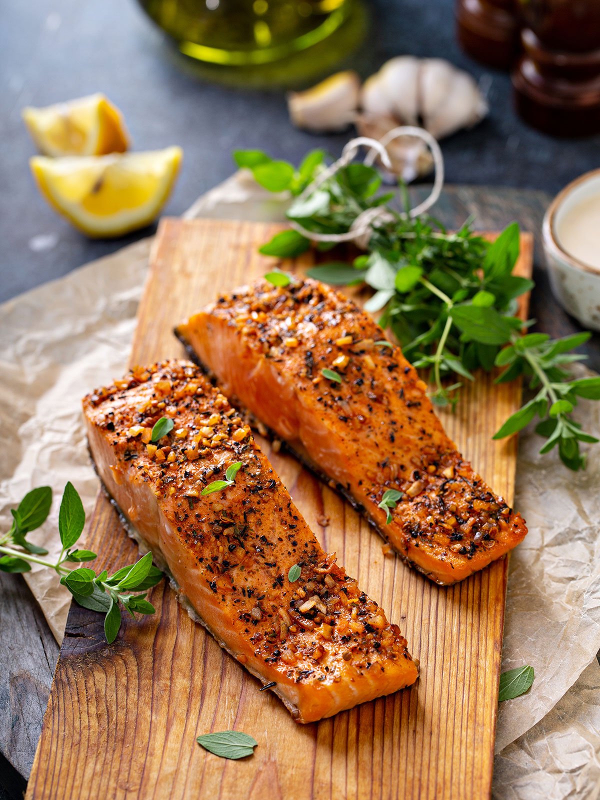 , Roasted Salmon with Herbs