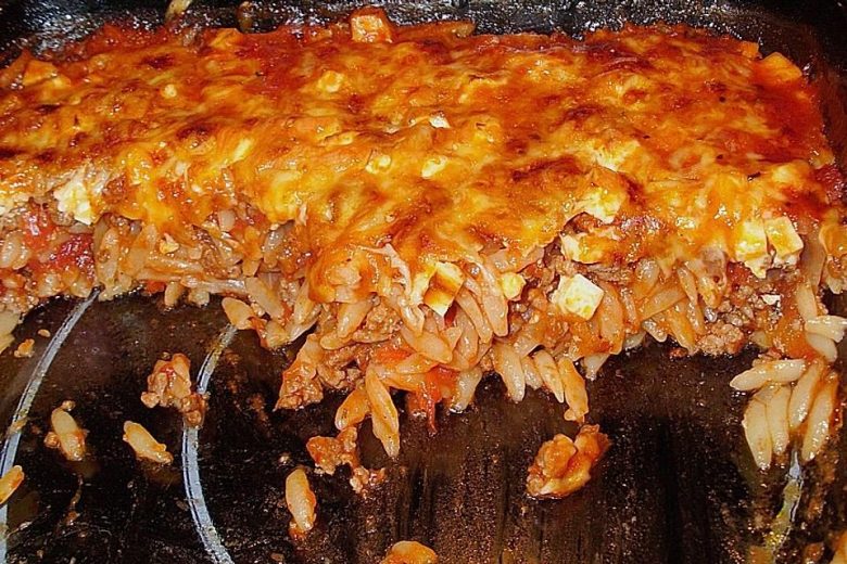 Griechischer Hackauflauf mit Kritharaki – Nudeln - Schnelle Rezepte