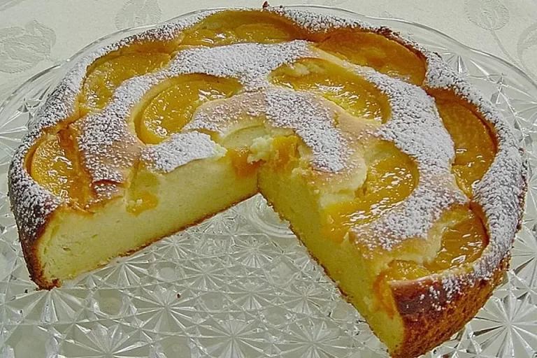 Quarkkuchen mit Pfirsich