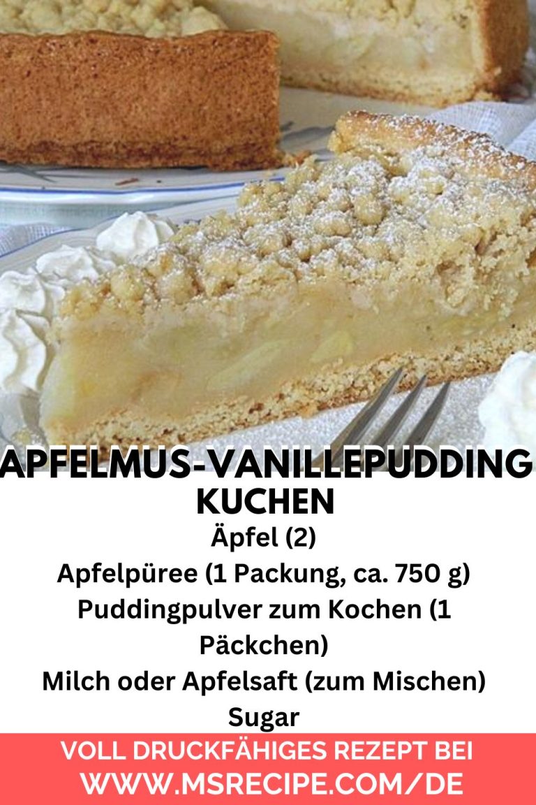Apfelmus-Vanillepudding-Kuchen - Schnelle Rezepte