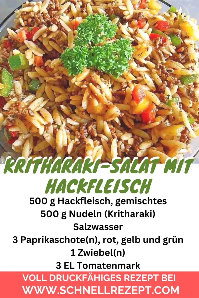 , Kritharaki-Salat mit Hackfleisch Rezept