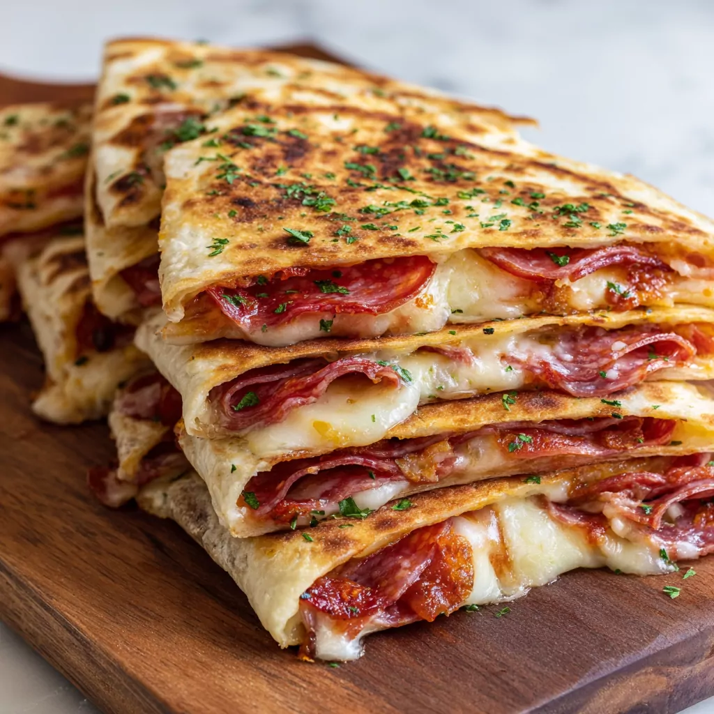 Cheesy Pepperoni Pizza Quesadillas