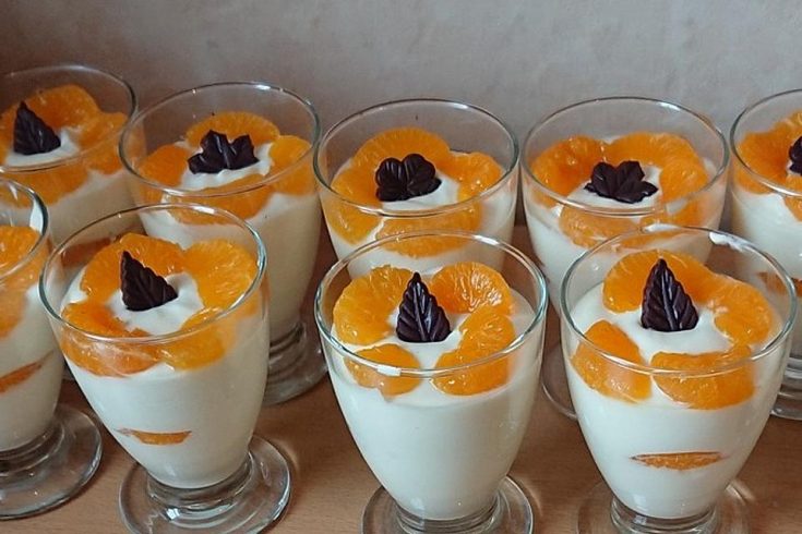 Schnelles Mandarinen – Quark – Dessert