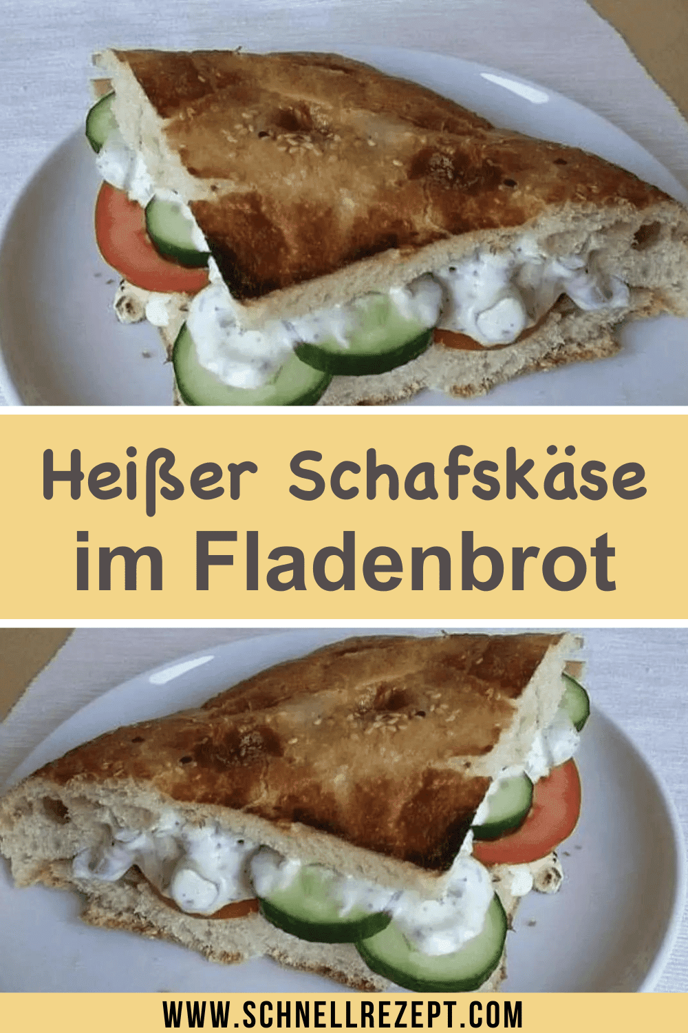 Heißer Schafskäse im Fladenbrot - Schnell Rezepte