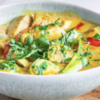 , Hähnchen Curry Lauch Suppe