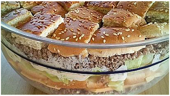 Big Mac als Schichtsalat