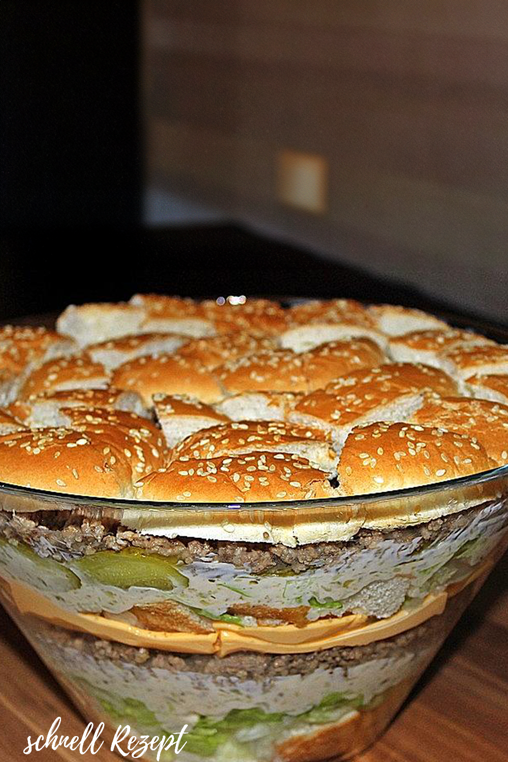 Big Mac als Schichtsalat - Schnell Rezepte