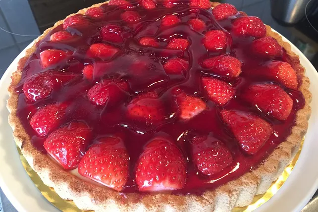 , Erdbeer Pudding Kuchen