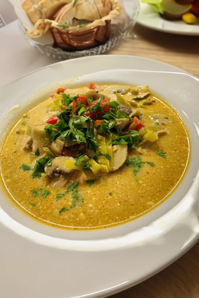 , Hähnchen Curry Lauch Suppe