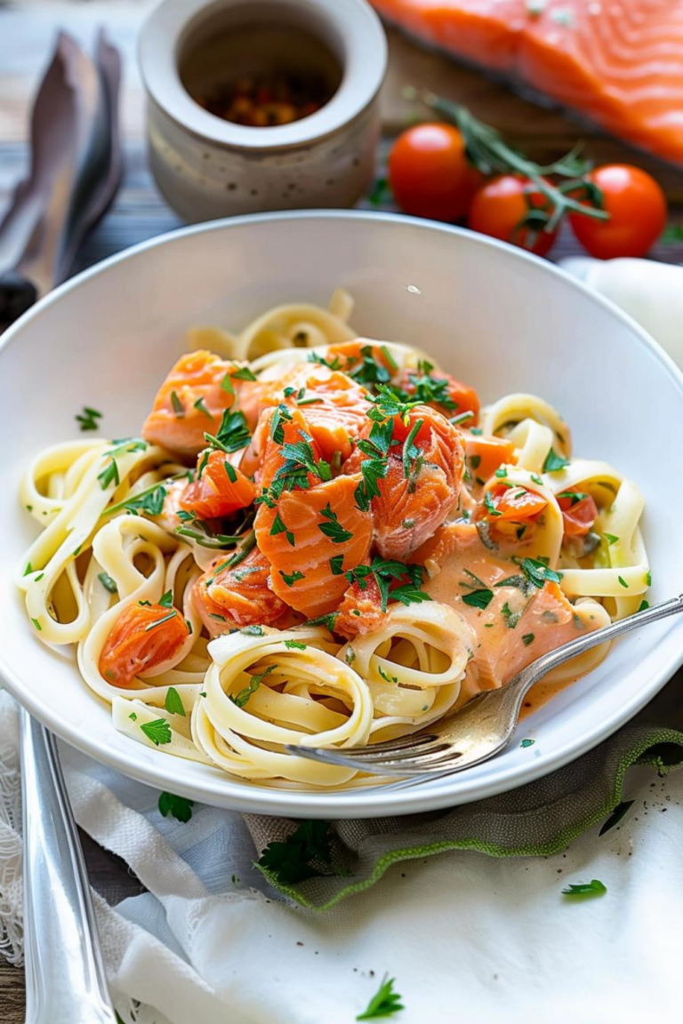 Nudeln mit Lachs Sahne Soße - Schnelle Rezepte