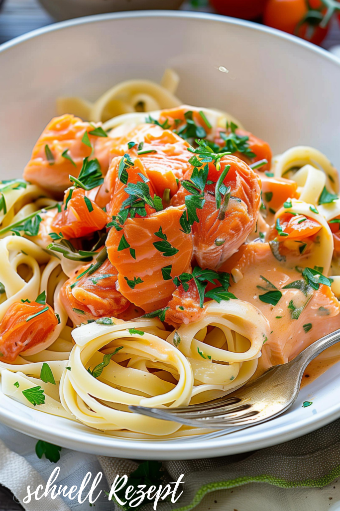 Nudeln mit Lachs Sahne Soße - Schnelle Rezepte Nudeln mit Lachs Sahne Soße - Schnelle Rezepte