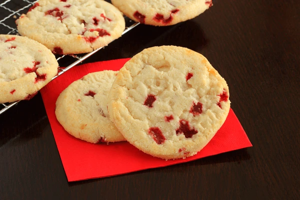 Christmas Cherry Almond Shortbread Cookies