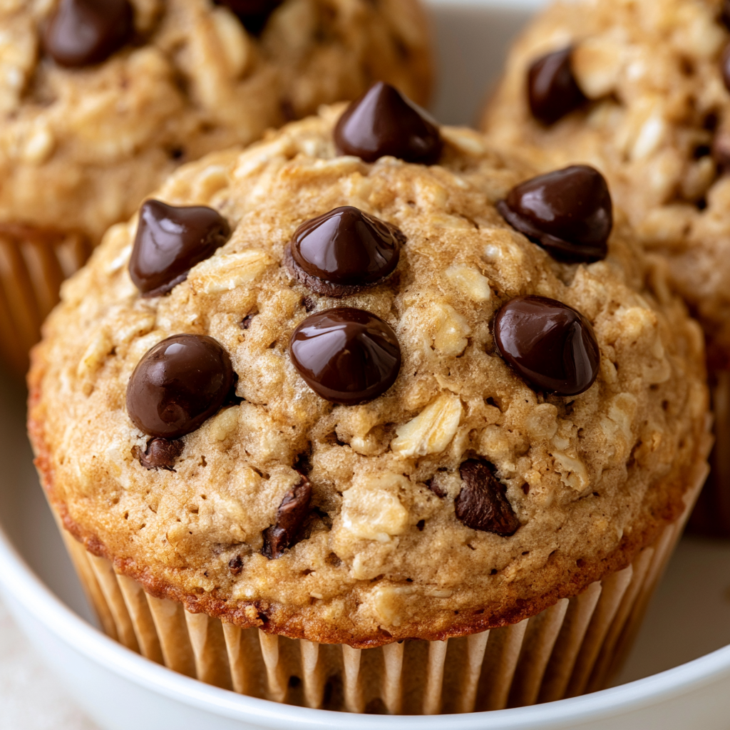 30 Minute Oatmeal Chocolate Chip Muffins