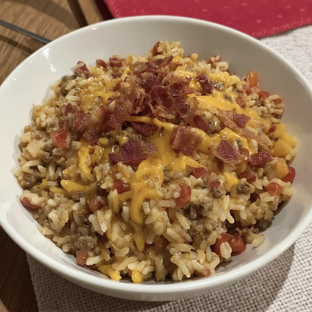 Bacon Cheeseburger Rice