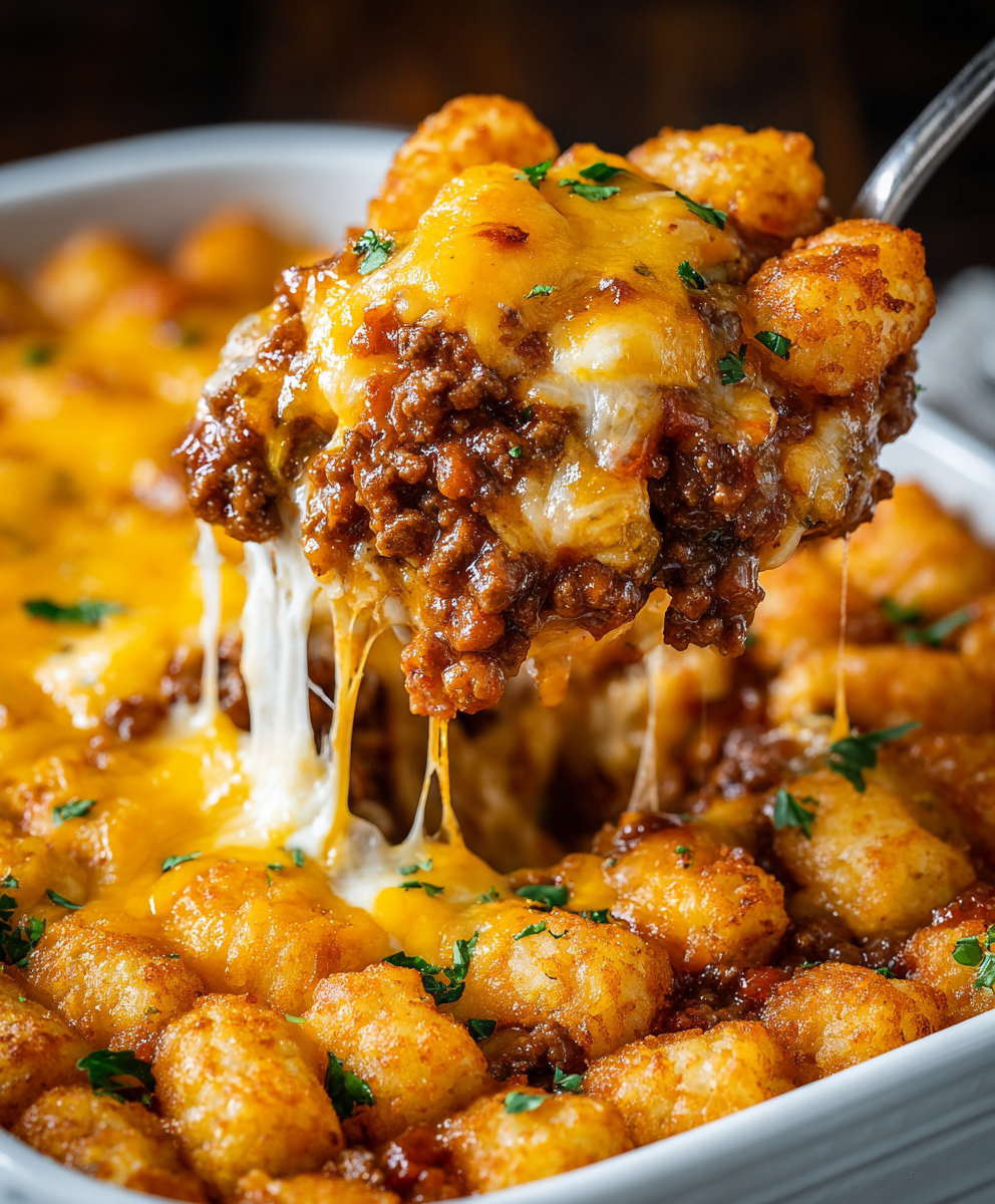 Bacon Cheeseburger Tot Bake