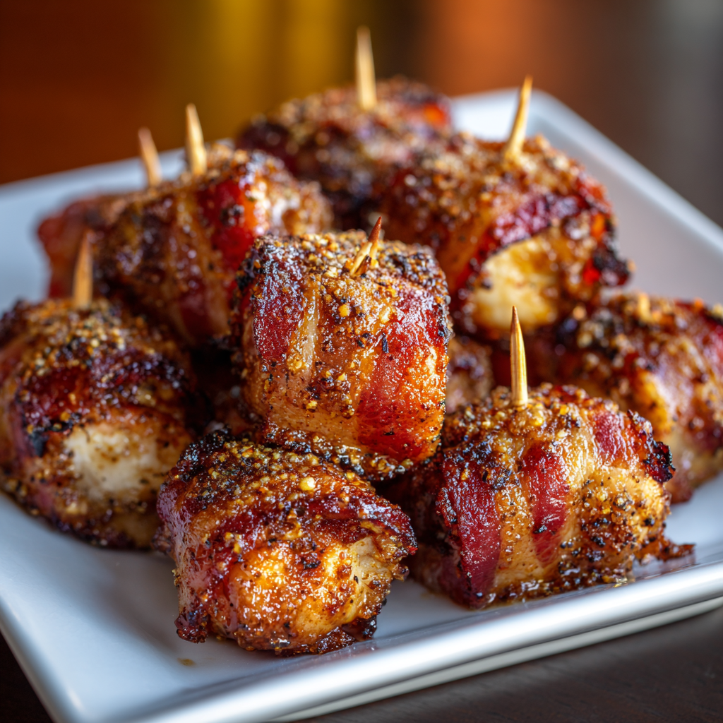 Bacon Wrapped Chicken Bites (Crispy, Caramelized, Party-Ready)