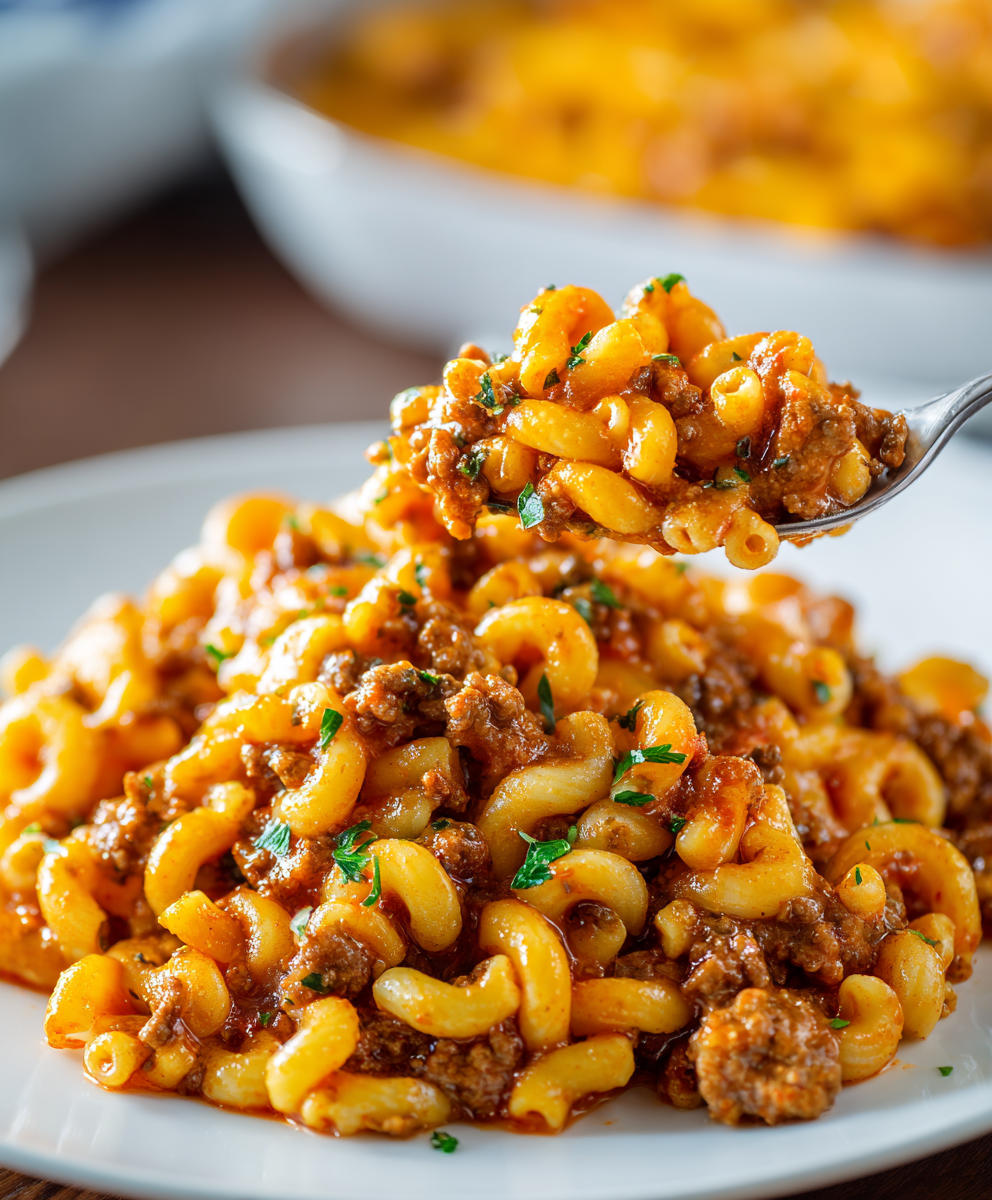 Baked Cheesy Beef Macaroni