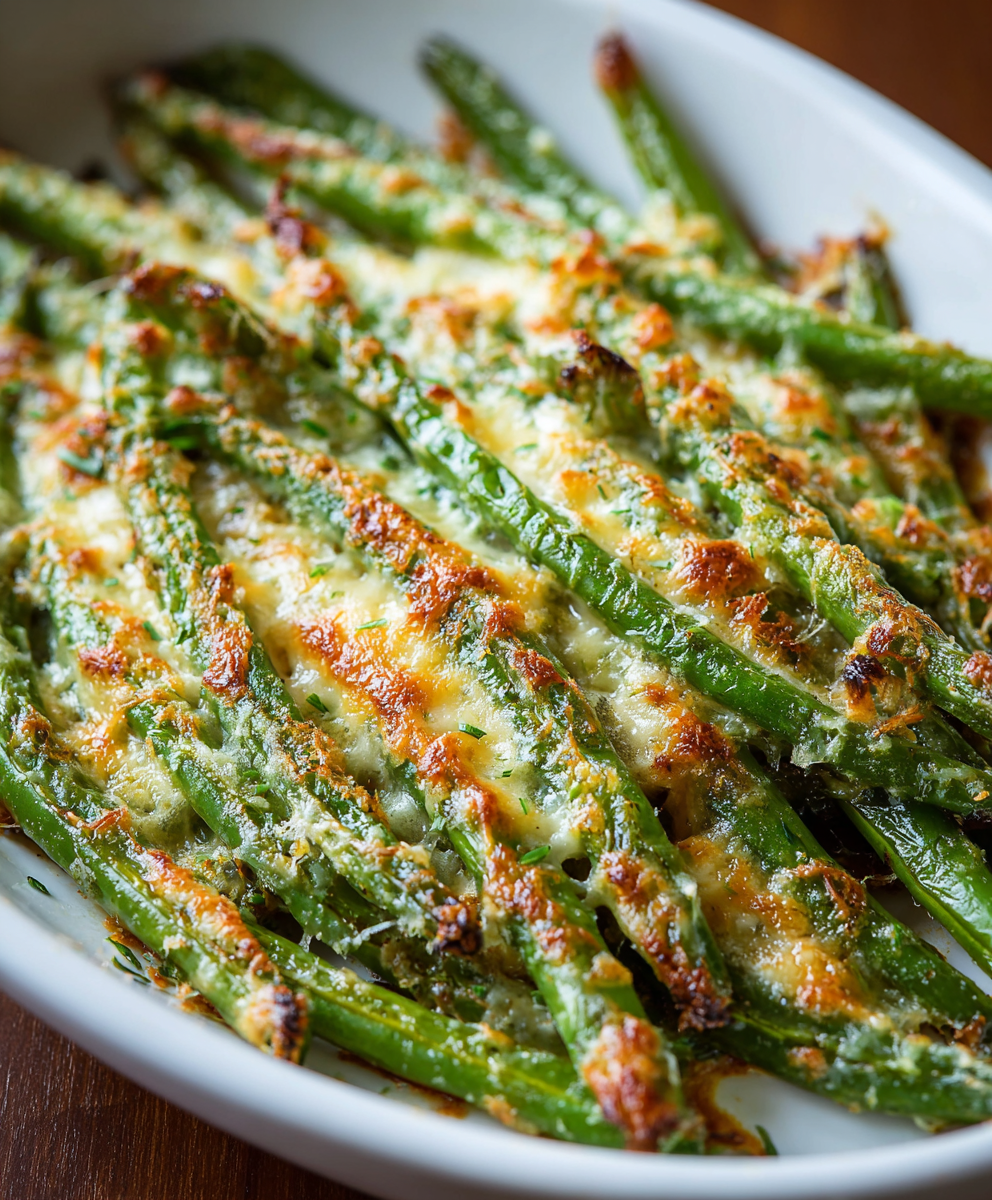 Baked Garlic Parmesan Green Beans