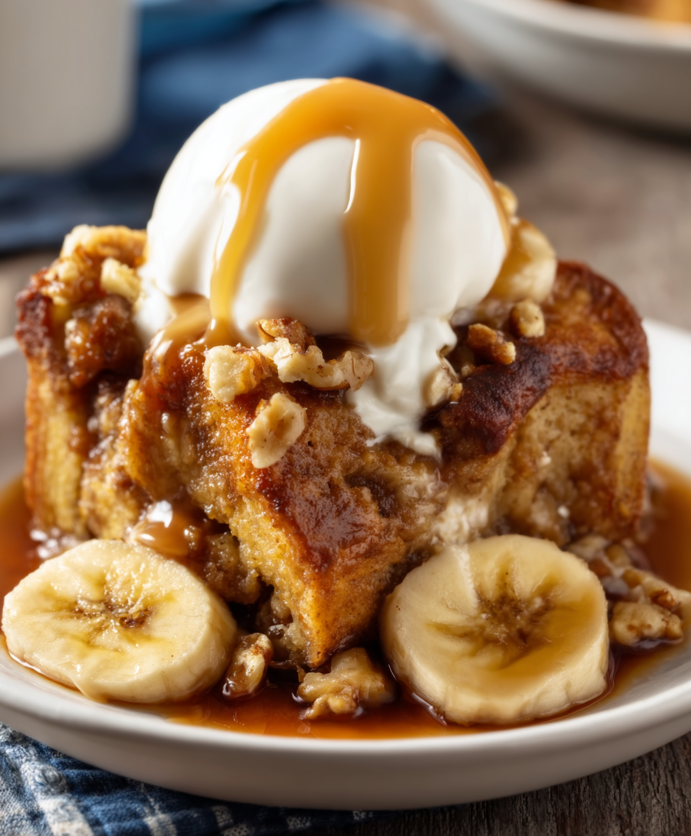 Bananas Foster Bread Pudding Dessert