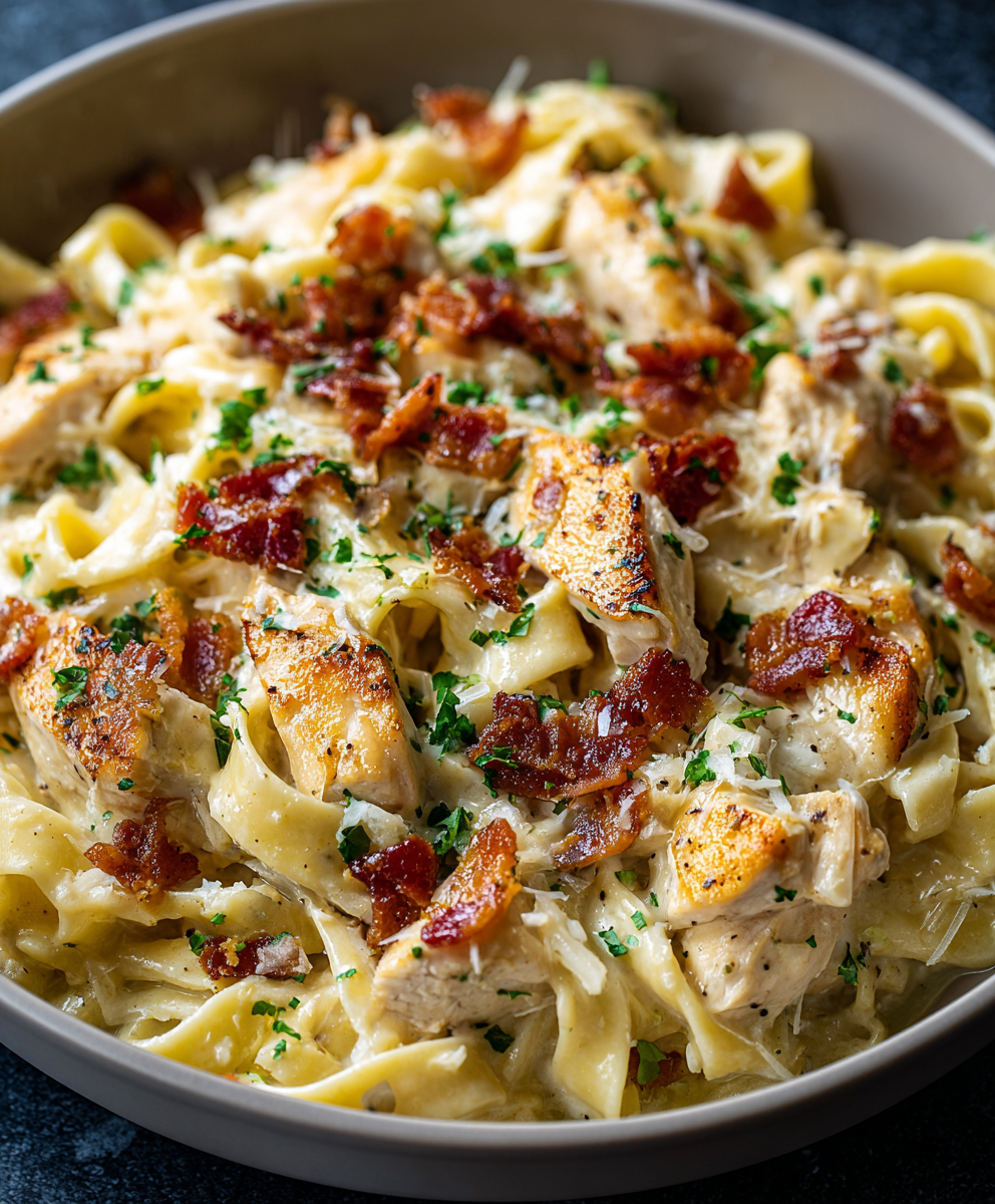 Cheddar Bacon Chicken Noodles