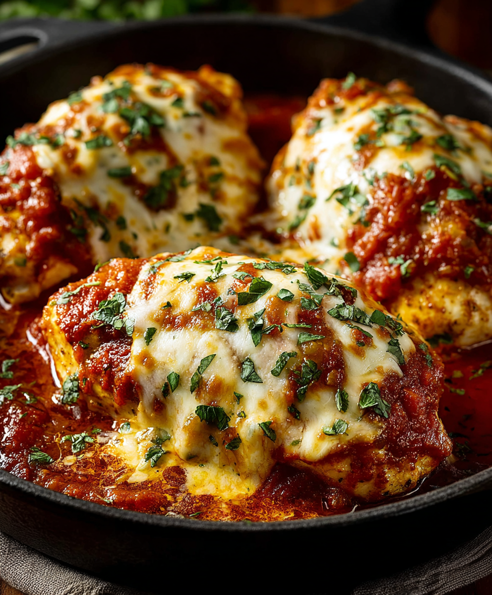 Cheesy Mozzarella Chicken Marinara Bake
