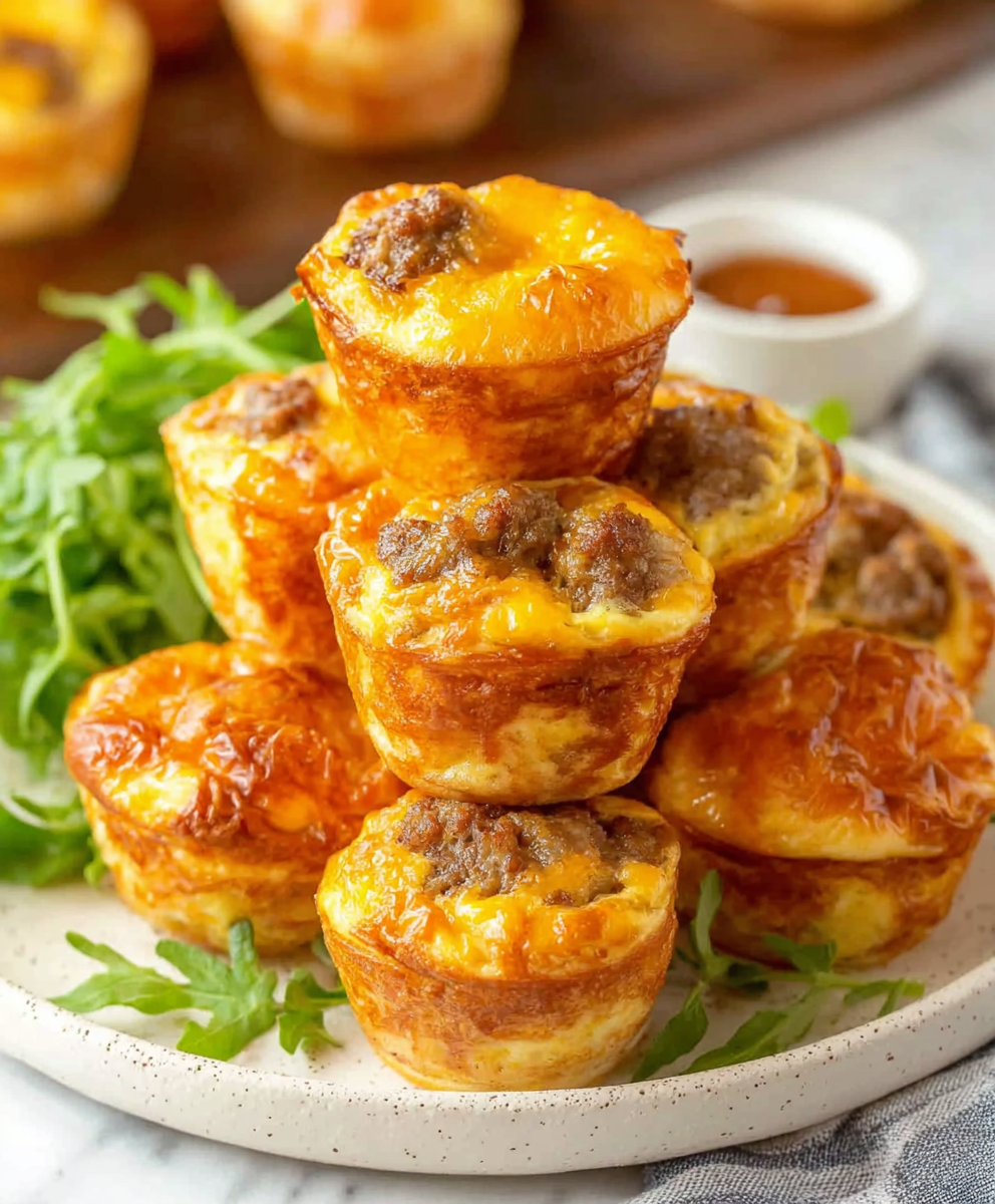 Cheesy Sausage Pancake Breakfast Muffins