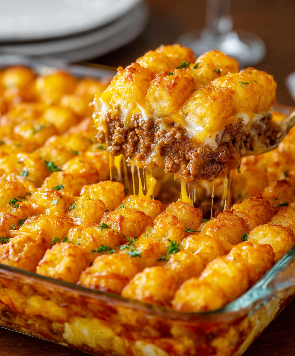 Cheesy Tater Tot Beef Casserole