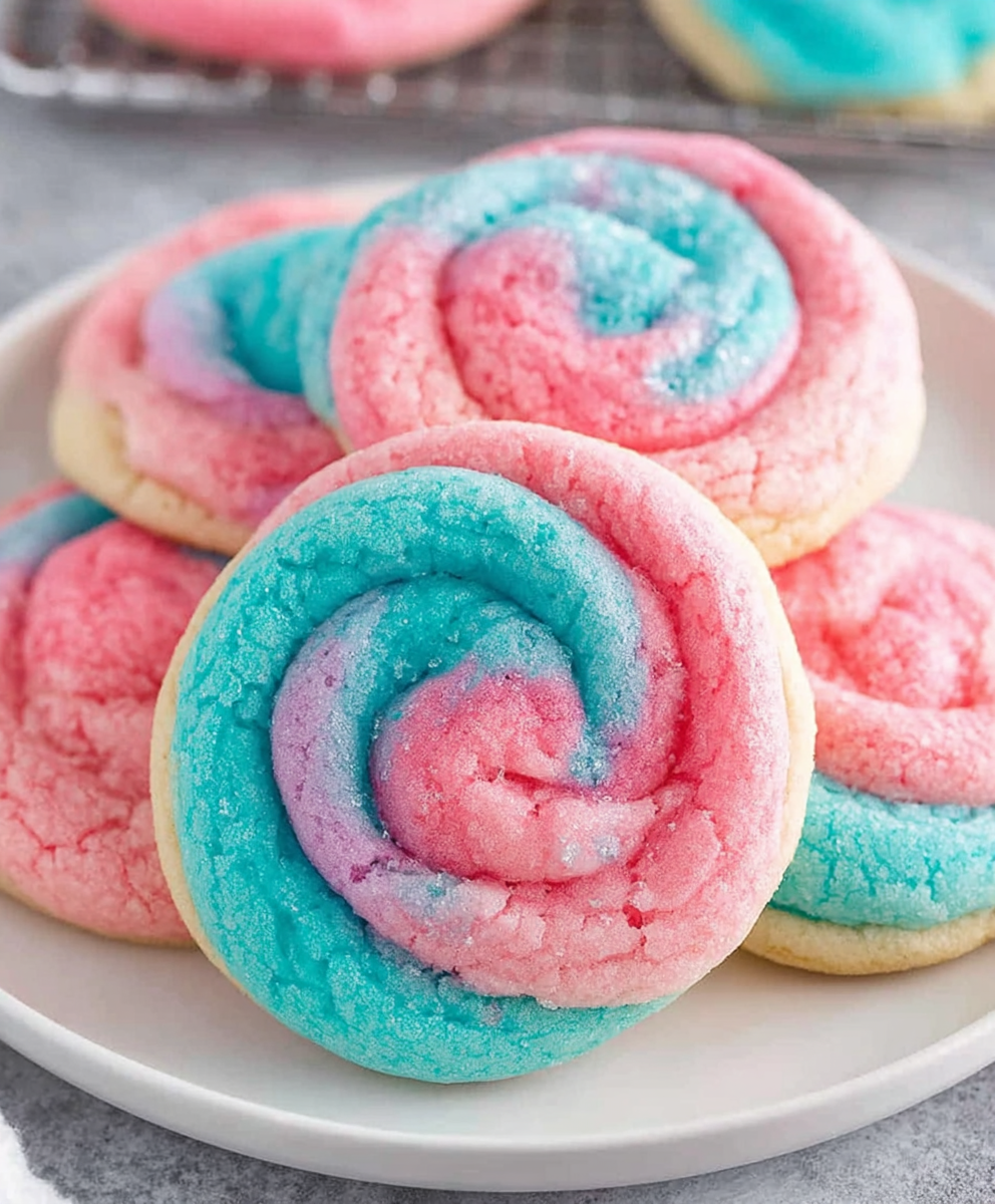 Cotton Candy Swirl Sugar Cookies