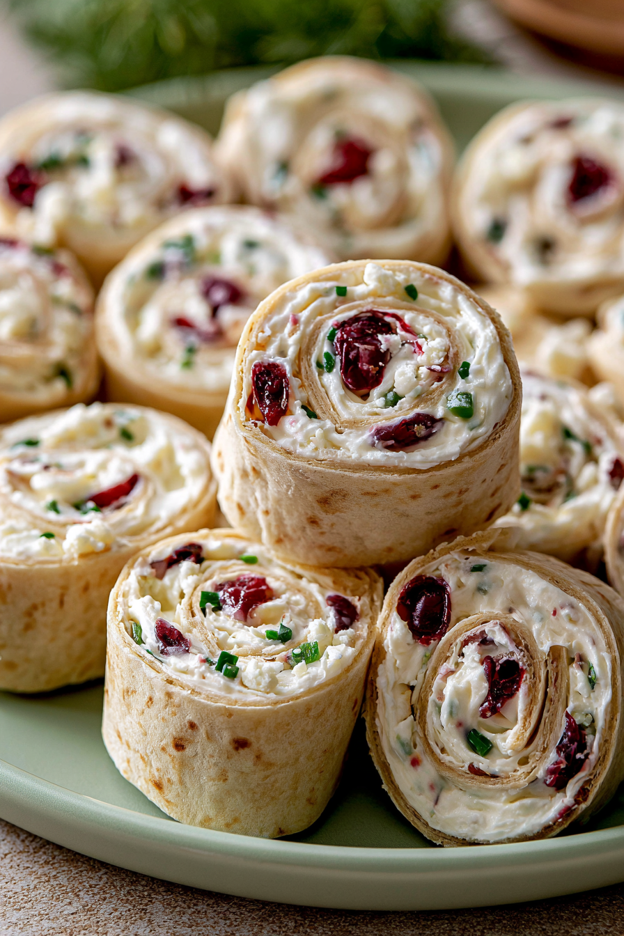 Cranberry Feta Tortilla Pinwheels