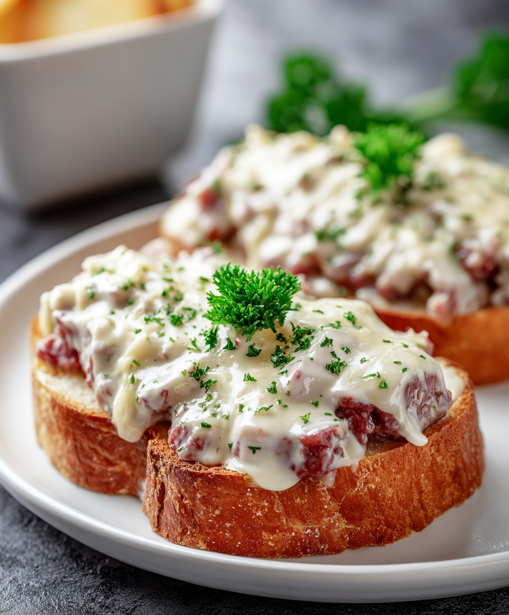 Creamed Chipped Beef Breakfast Toast