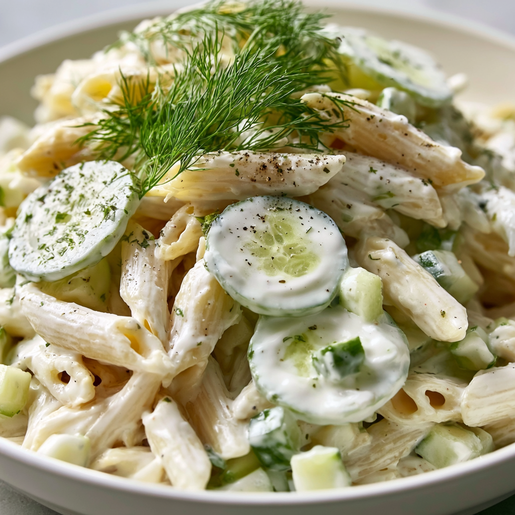 Creamy Cucumber Pasta Salad