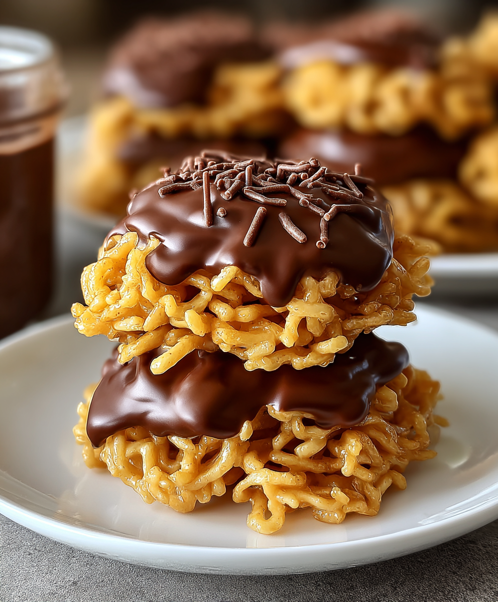 Crispy Chocolate Peanut Butter Haystacks