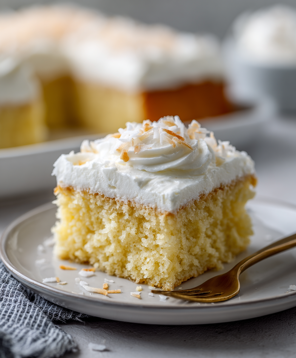 Fluffy Coconut Cloud Sheet Cake