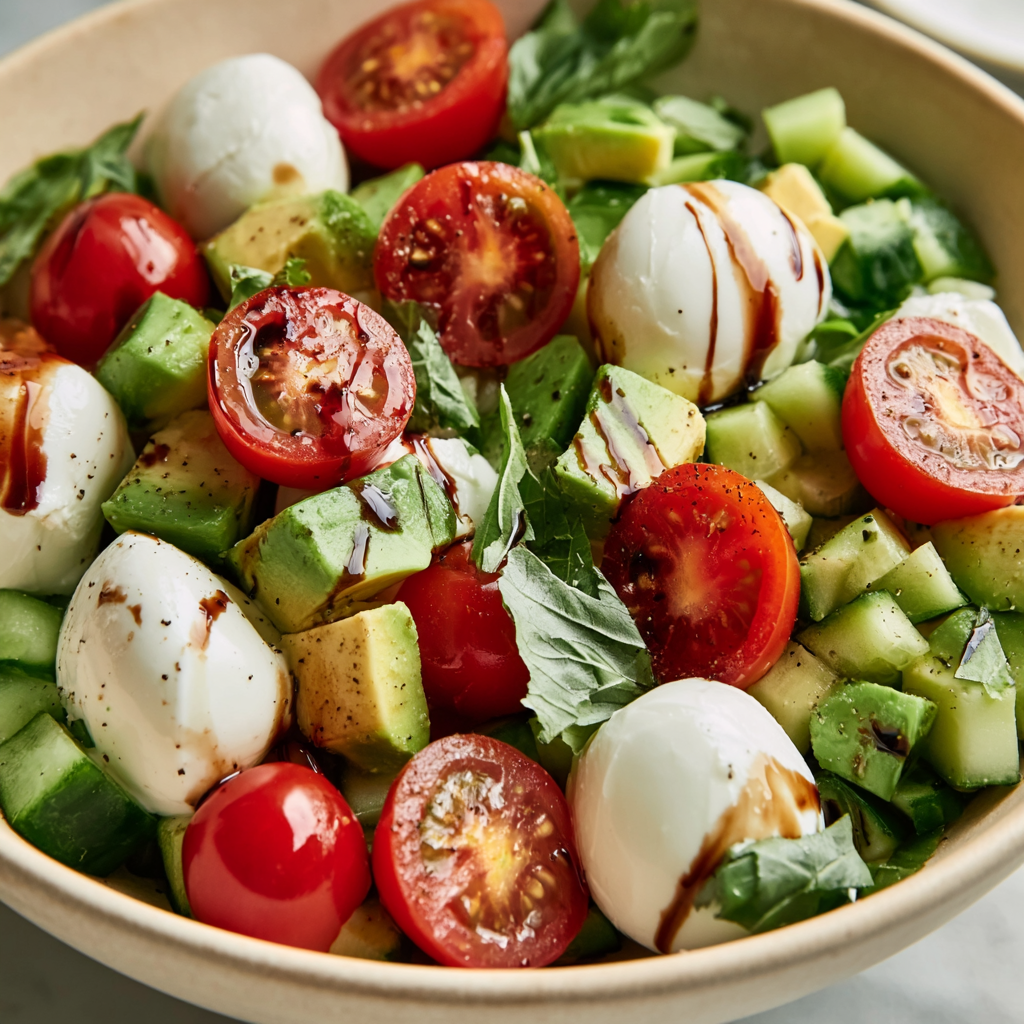 Fresh Cucumber Mozzarella Salad