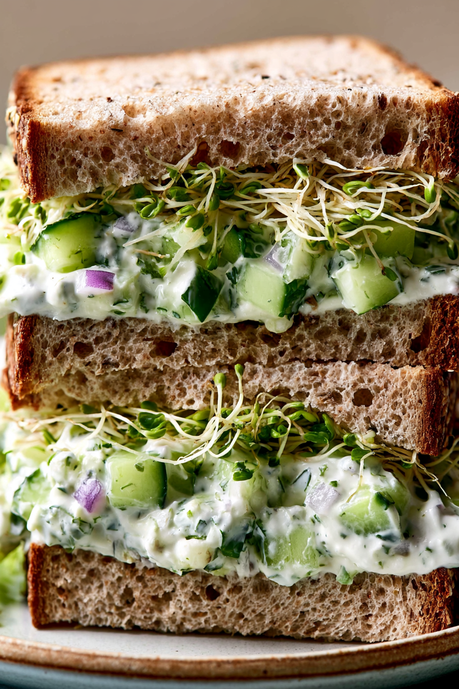 Fresh Cucumber Salad Sandwiches