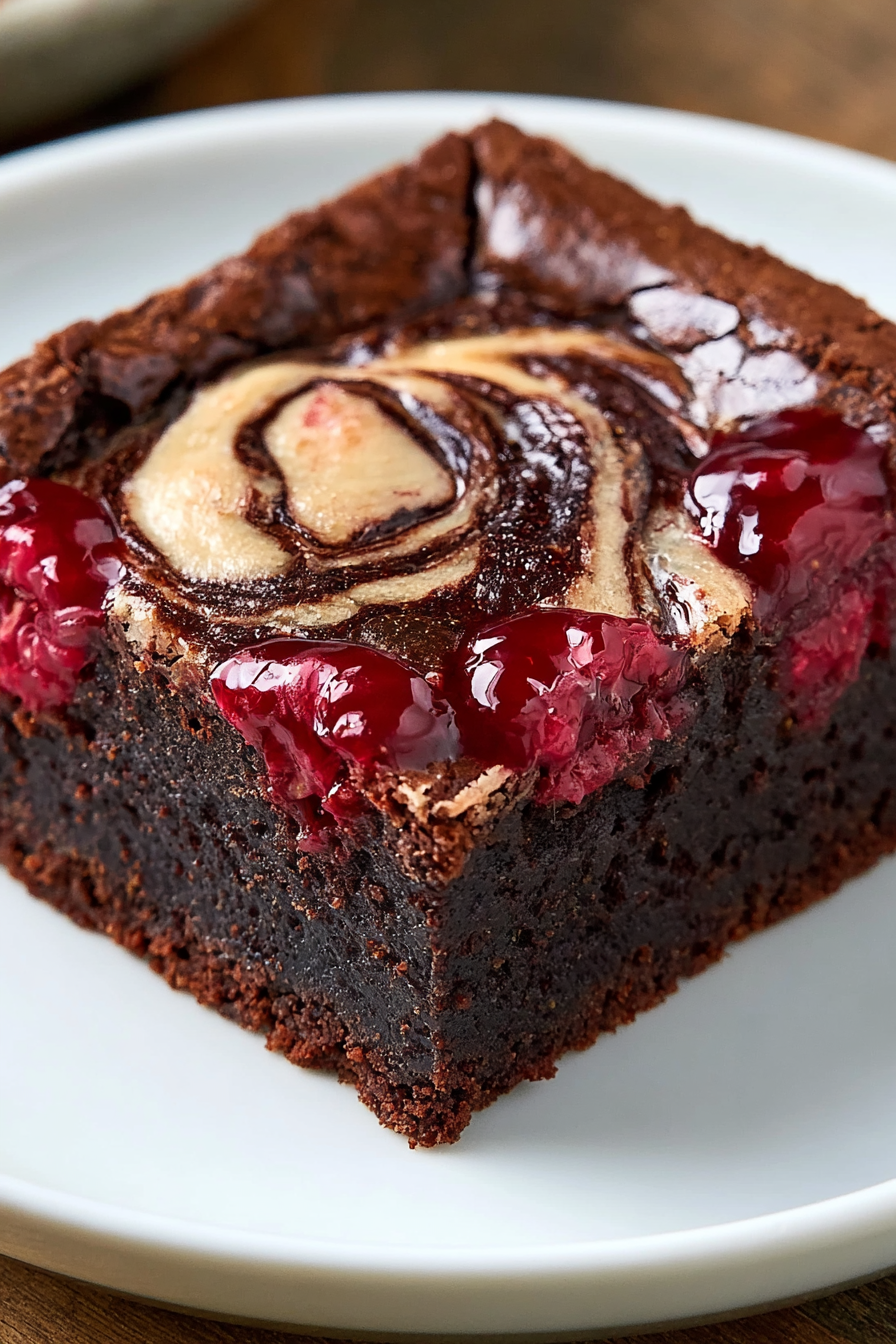 Fudgy Raspberry Swirl Brownies