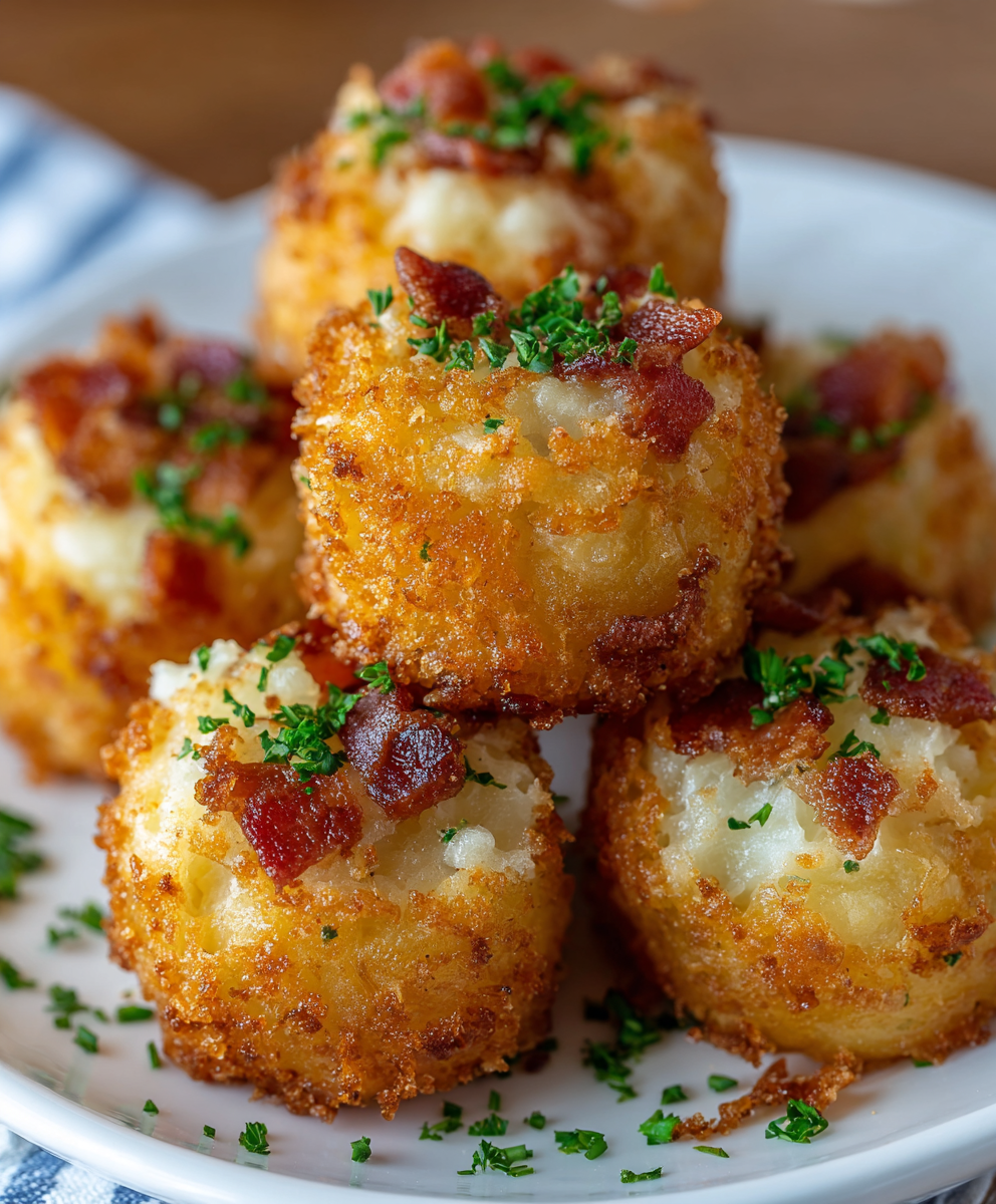 Golden Loaded Mashed Potato Bites