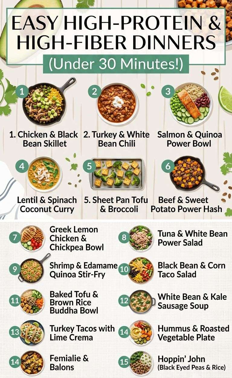 15 Easy High-Protein, High-Fiber Dinners You Can Make in 30 Minutes or Less