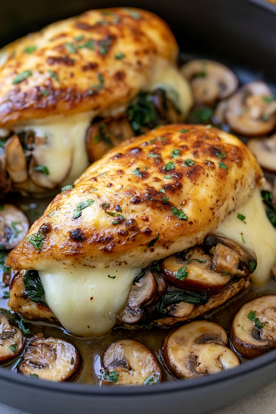 Mushroom Stuffed Chicken Breast