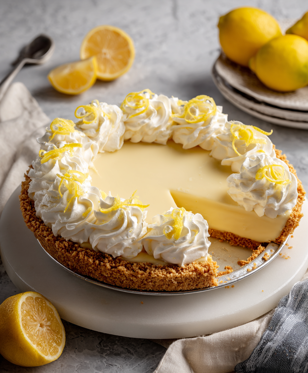No-Bake Cream Cheese Lemon Pie