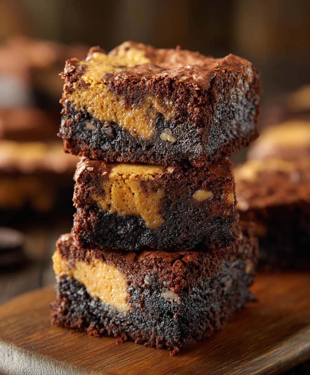 Peanut Butter Filled Brookies
