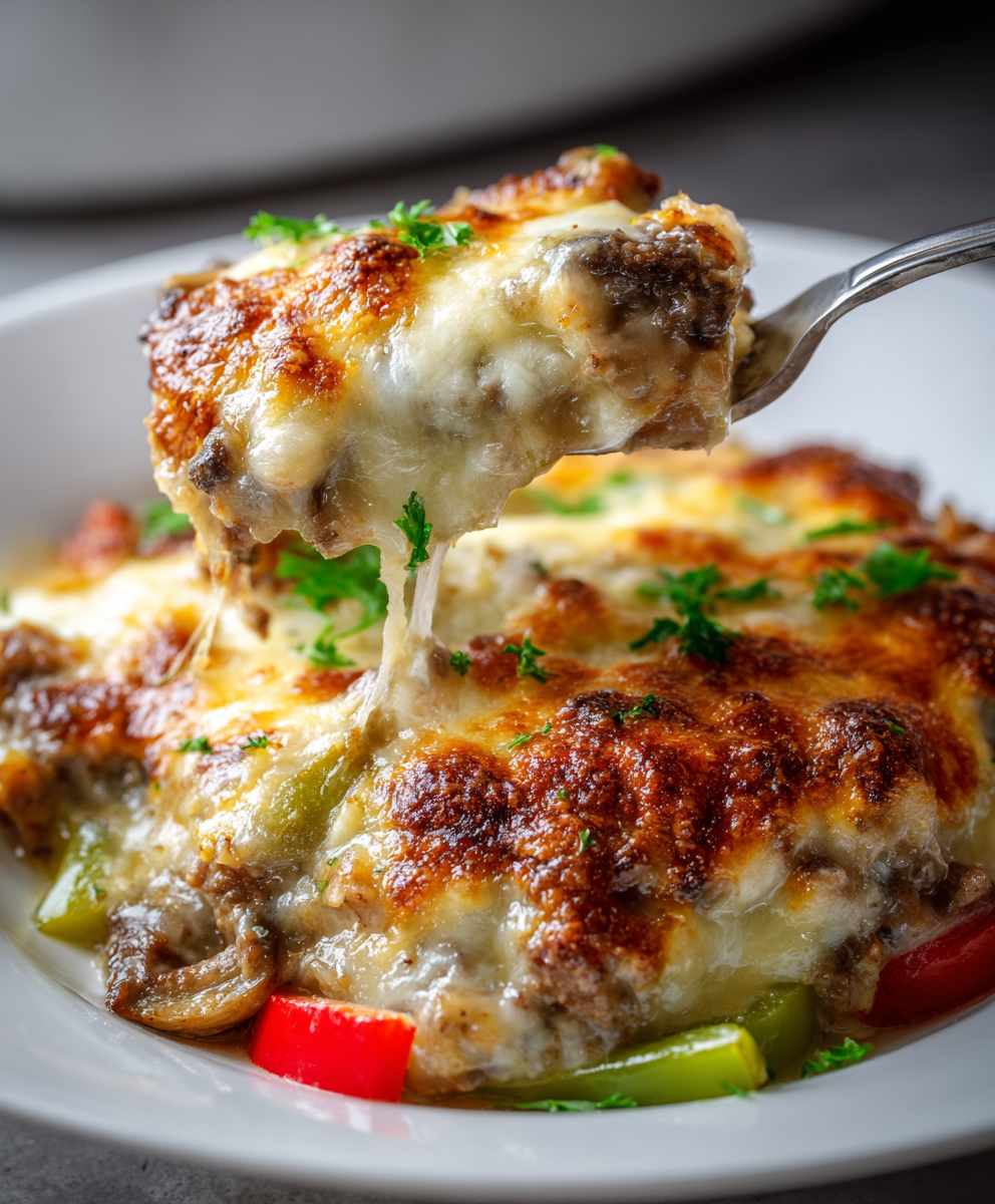Philly Melt Casserole Bake