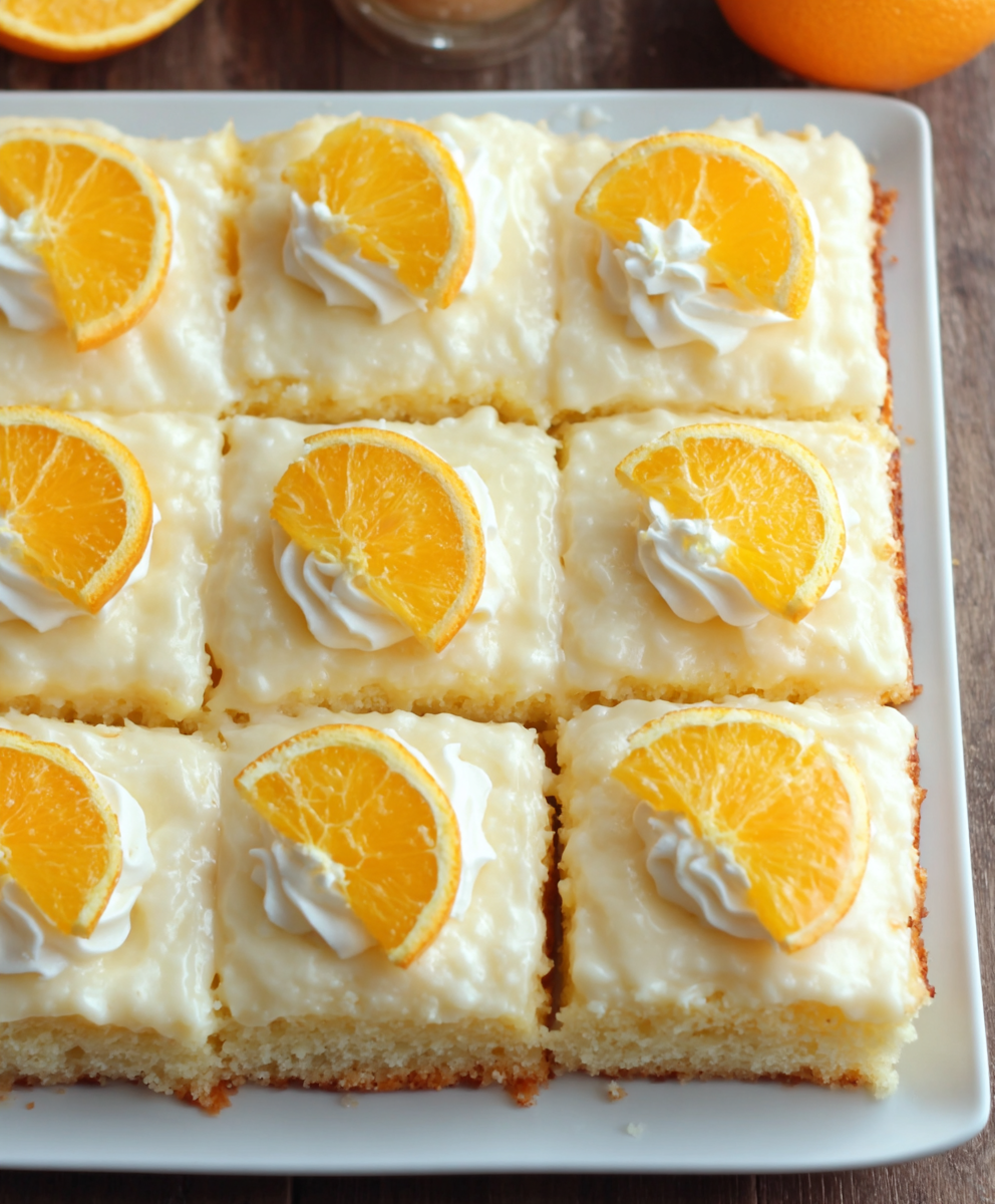 Pig Pickin’ Orange Sheet Cake