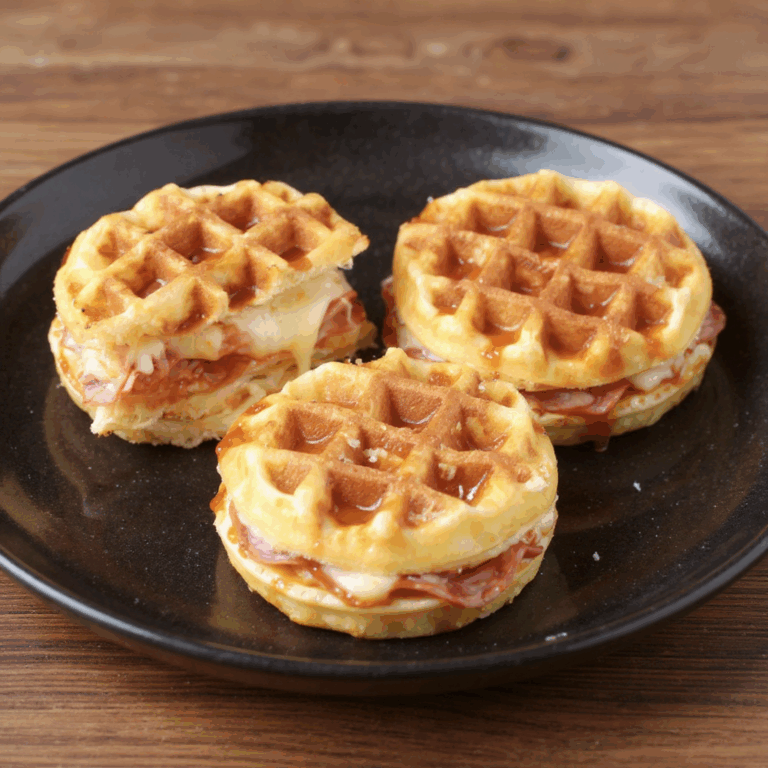 Pizza Stuffed Waffle Snacks