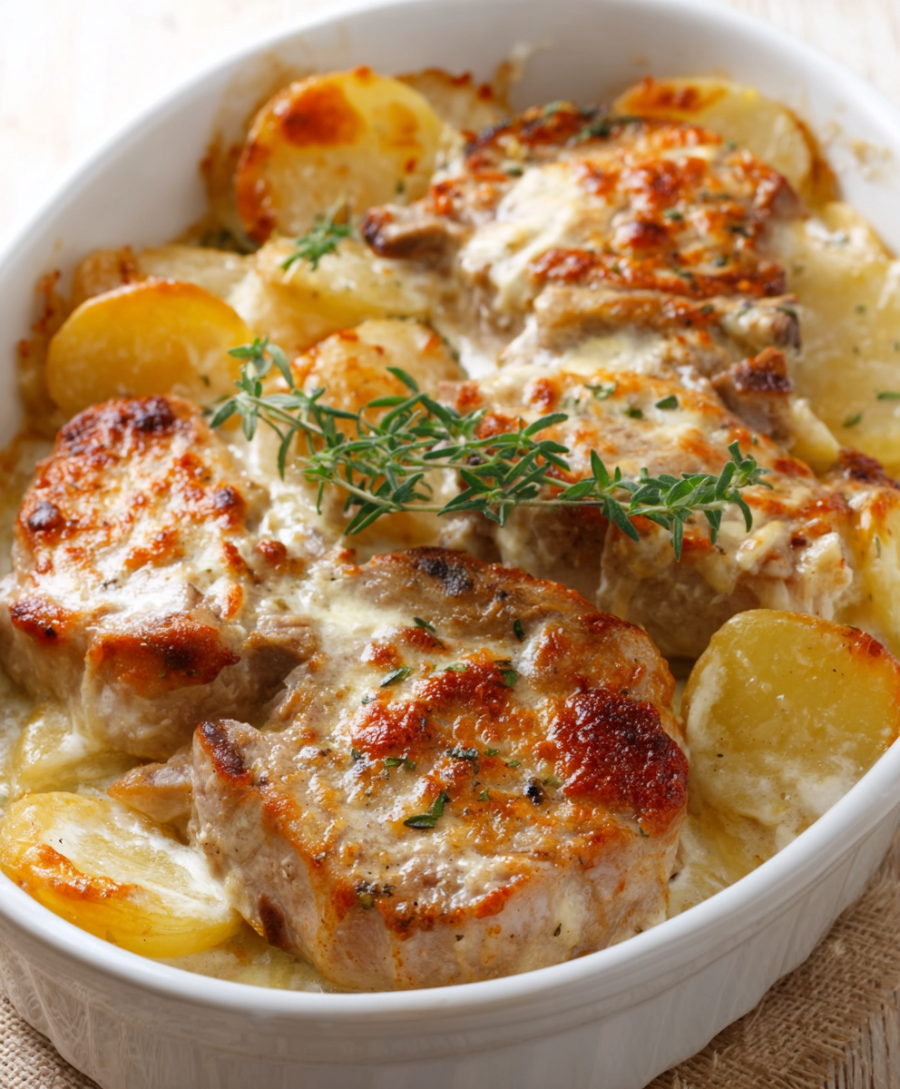 Pork Chops and Scalloped Potatoes