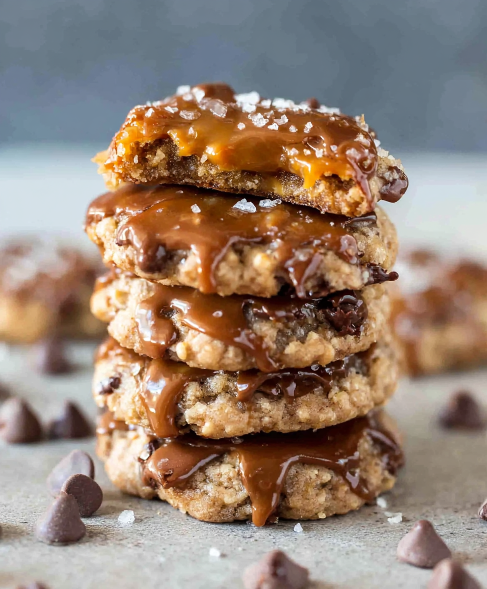 Salted Caramel No-Bake Chocolate Cookies