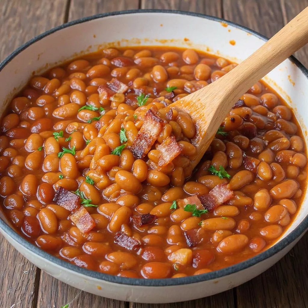 Smoky Sweet Baked Beans with Bacon