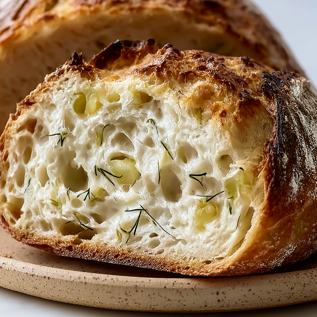 Tangy Dill Pickle Sourdough Bread